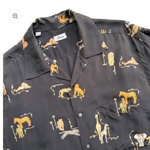 Brioni Safari Animal Print Button-Up Shirt Size S